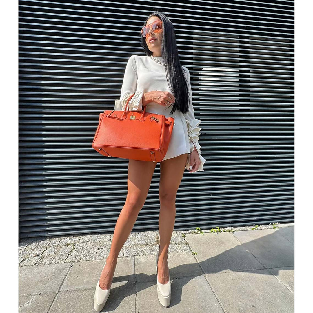 Top Grain Leather Inspired Birk Handbag