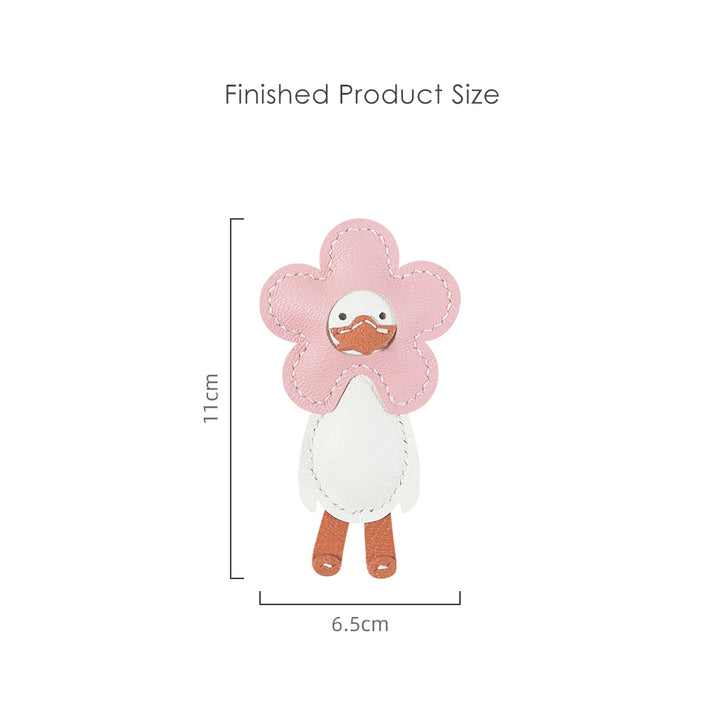 Pink Happy Duck Keychain Charm Size - POPSEWING®