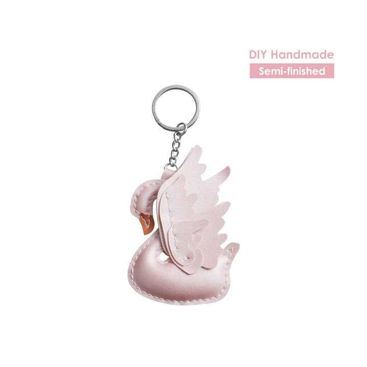 Design Swan Leather Bag Charm DIY Kit | Handmade Luxury Swan Keyring - POPSEWING™