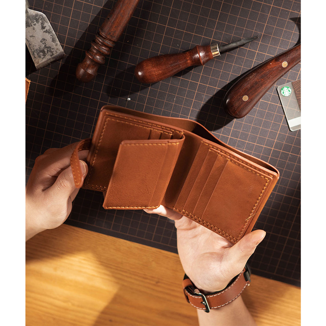 Light Brown Wallet | How to make  leather Wallet | POPSEWING™
