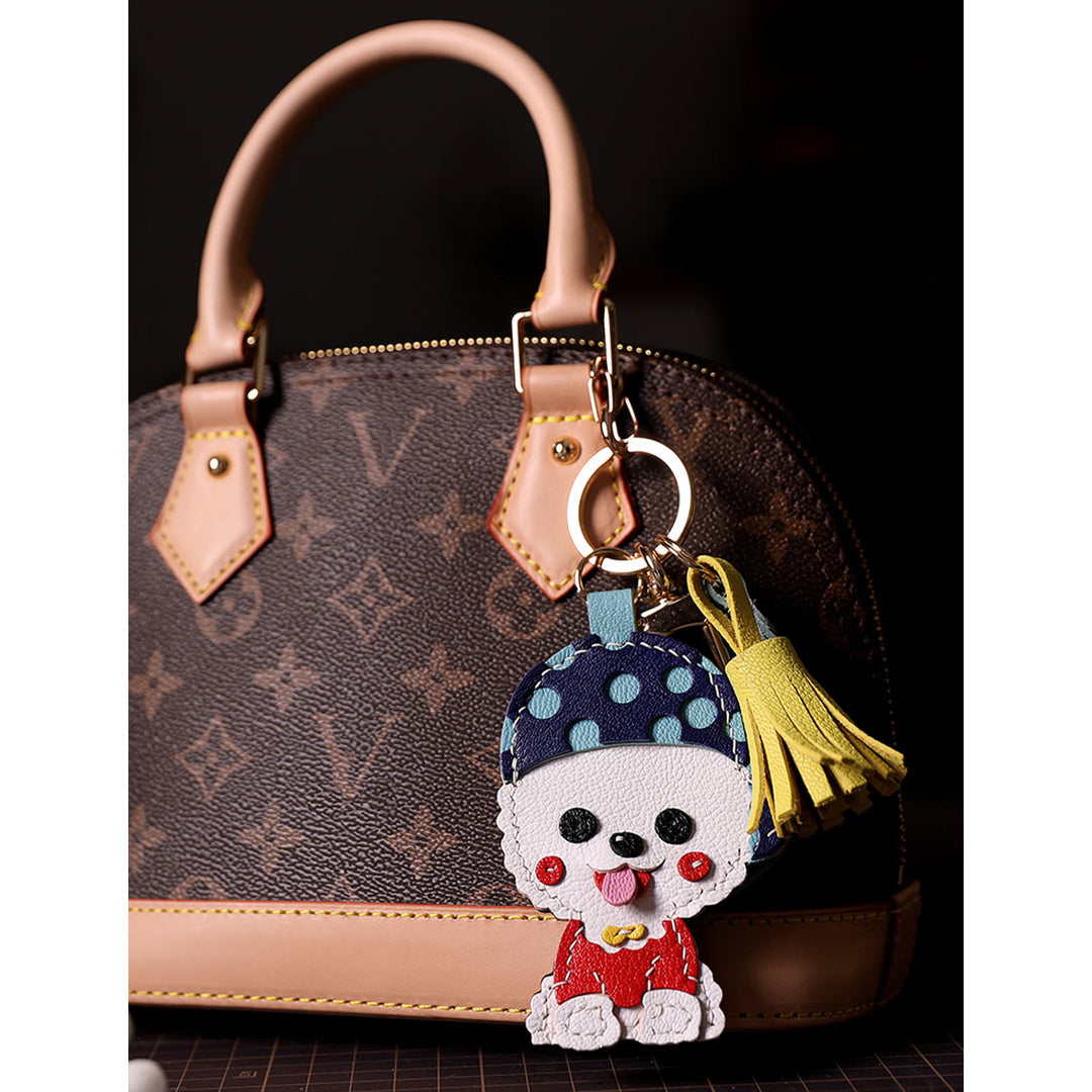 Leather Bag Charm | Bichon Bag Keychain - POPSEWING®