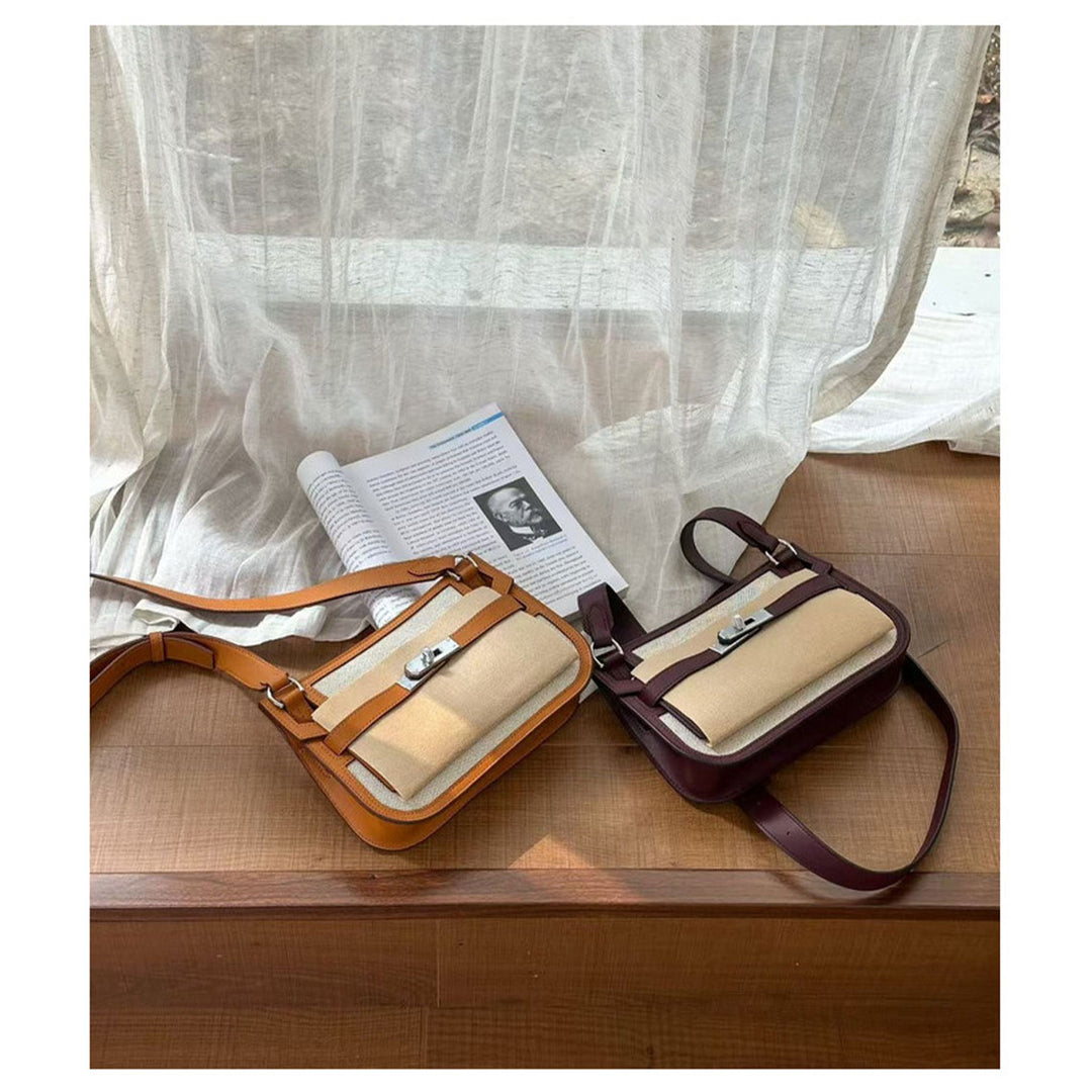 Canvas Leather Inspired Mini Crossbody Bag