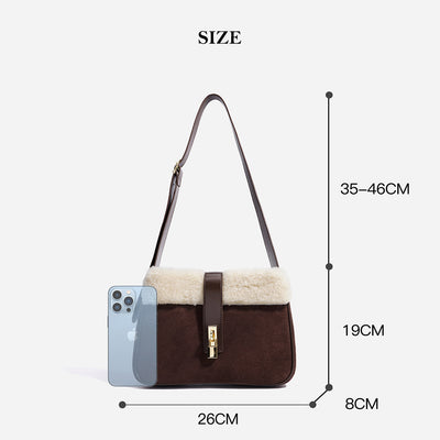 Leather Fluffy Crossbody Bag for Women