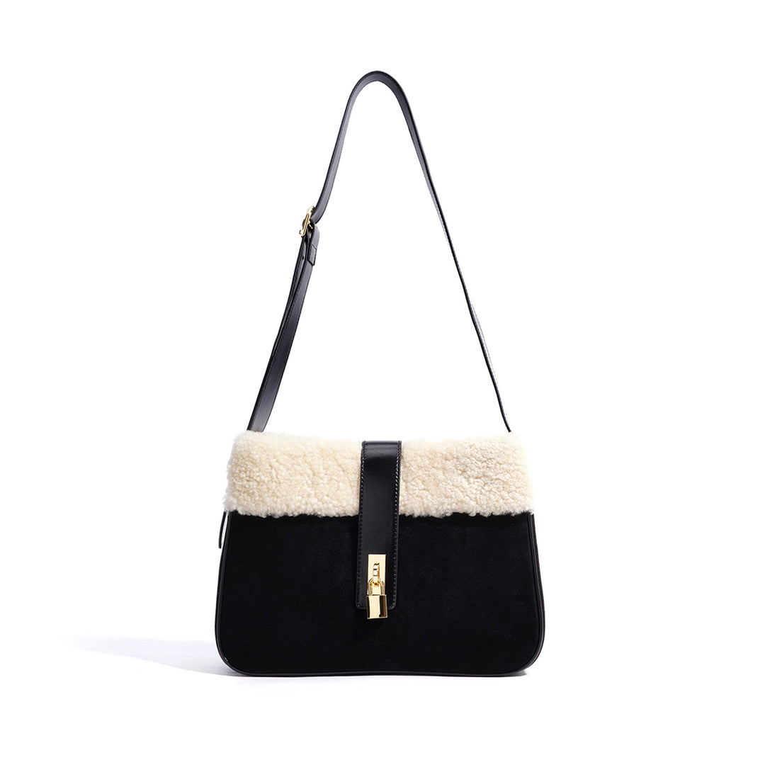 Leather Fluffy Crossbody Bag for Women