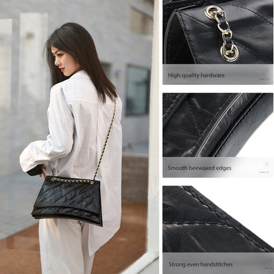 Handmade Quilted Chain Crossbody Bag for Women | Details