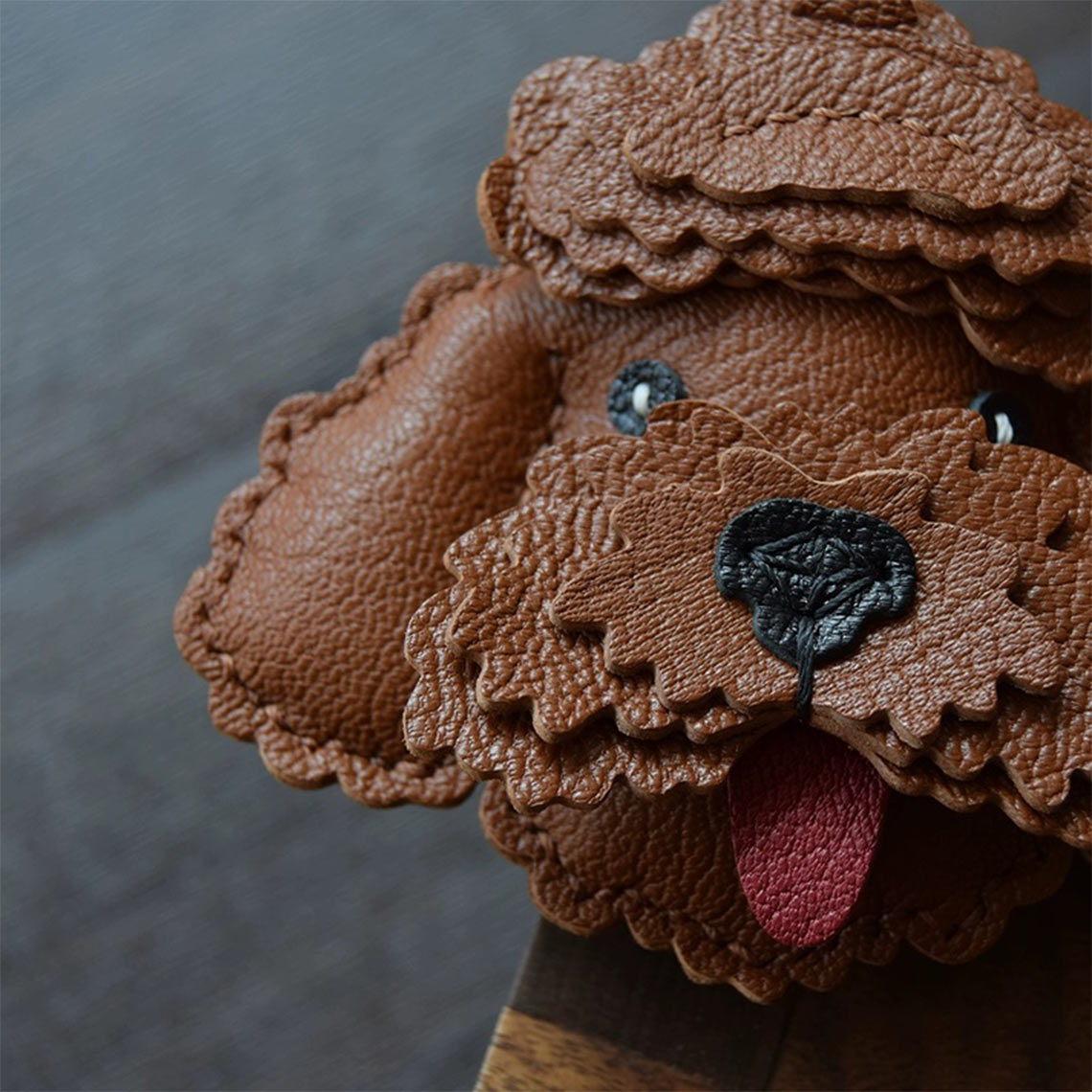 Brown Leather Cute Teddy Dog Accessory | A Luxury Touch to Your Bags/Keys - POPSEWING®