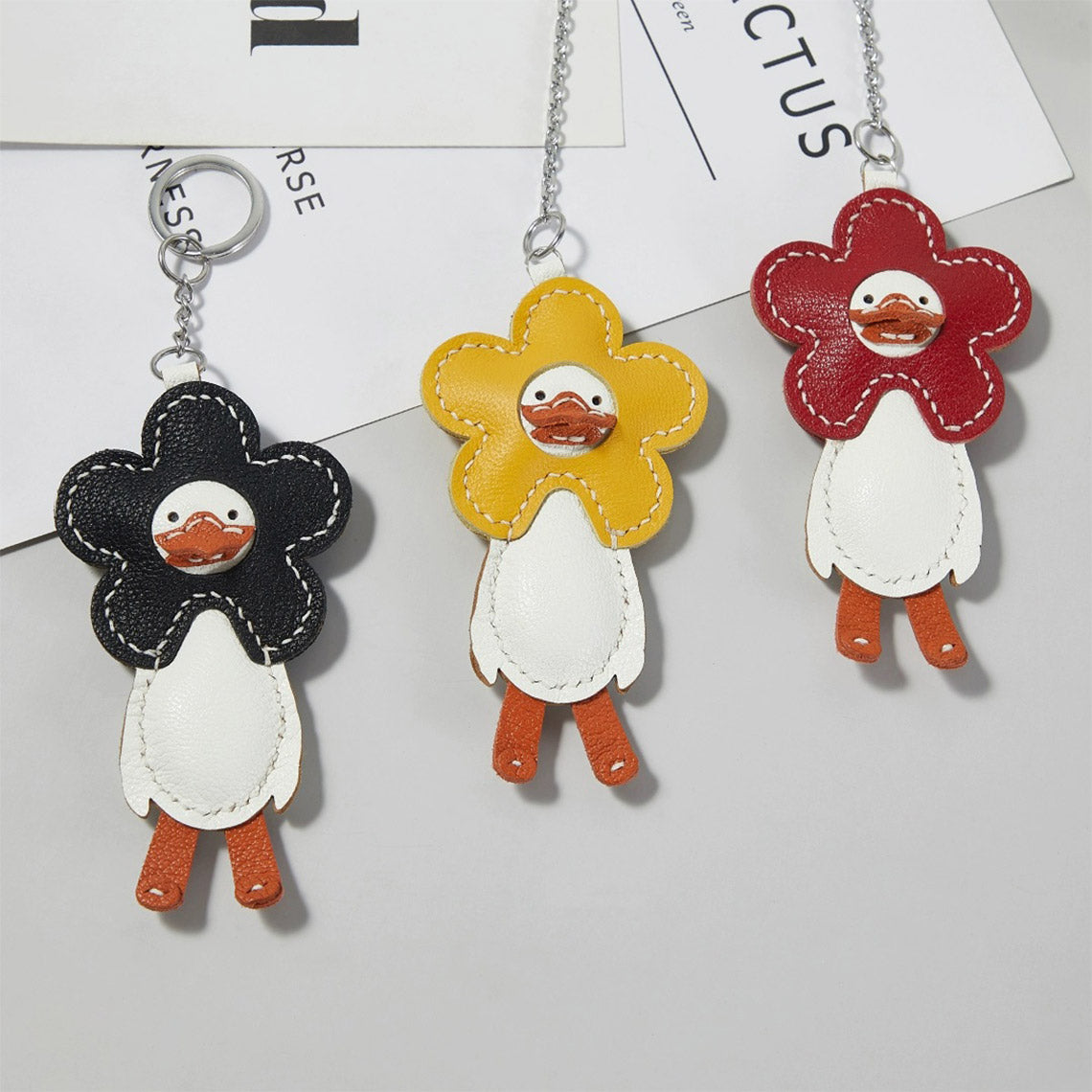 POPSEWING® Sheep Leather Happy Duck Keychain DIY Kits