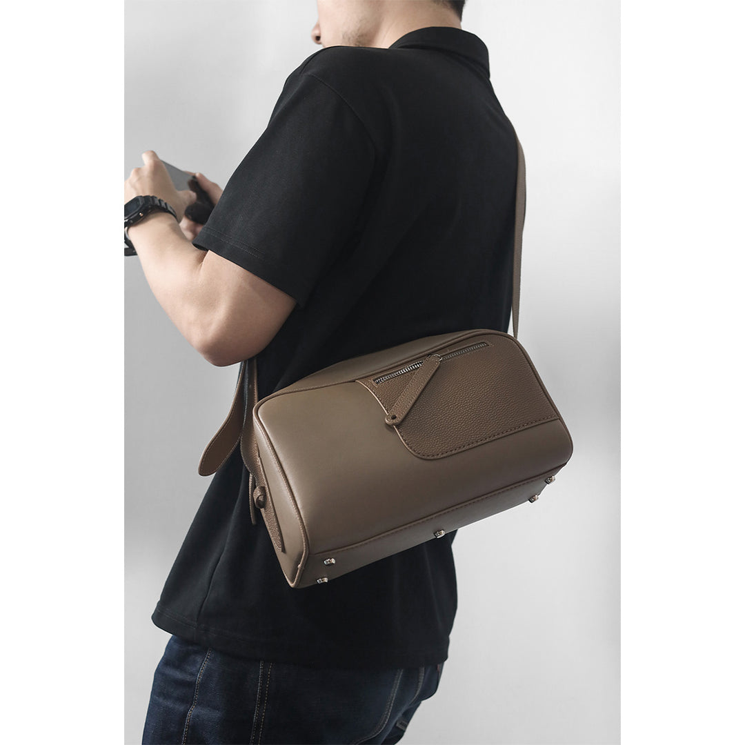 Camera Bag Crossbody Bag for Men | Leather Bag Sewing Project - POPSEWING®