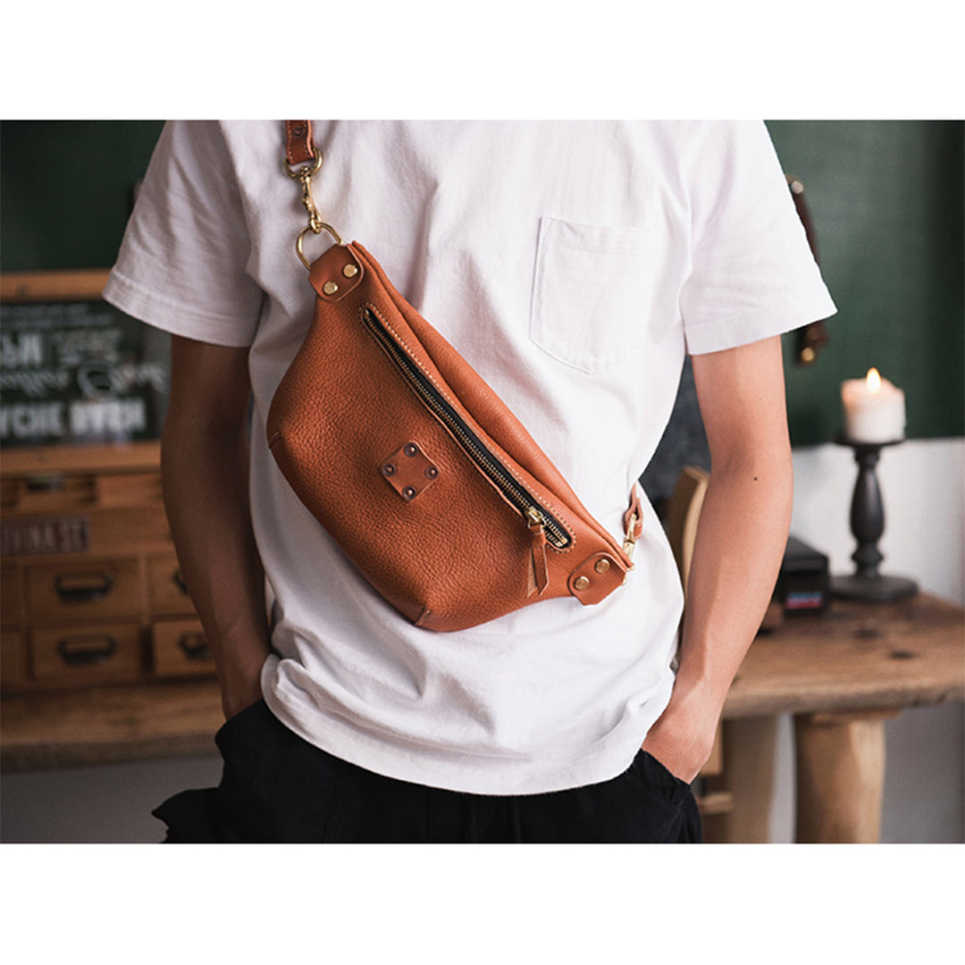 Men Crossbody Bag Fanny Pack | Full Grain Leather Bags for Men