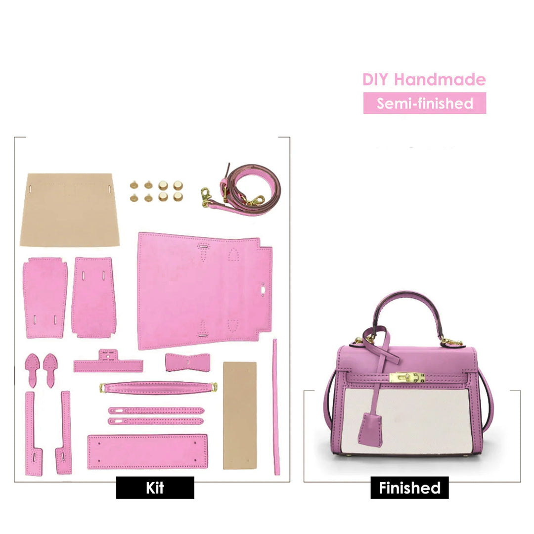 Pink Leather Kelly Bag Upcycle Kit | Leather Bag Patterns 