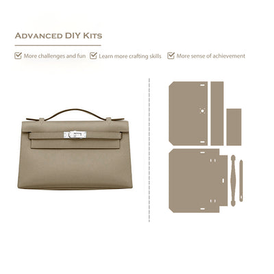 POPSEWING® Full Grain Leather Inspired Kelly Clutch - Advanced DIY Kits