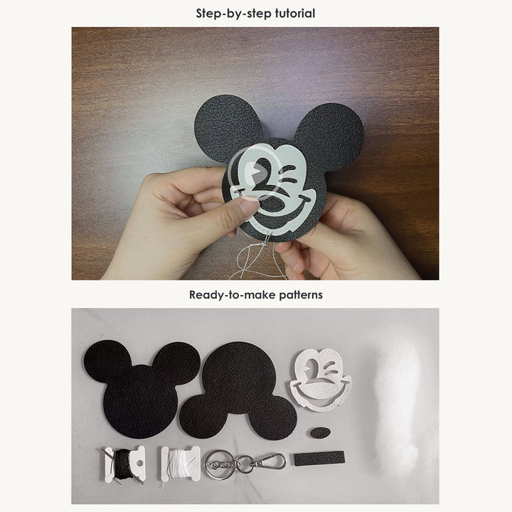 Mickey Mouse Keychain Patterns | POPSEWING® DIY Leather Kits