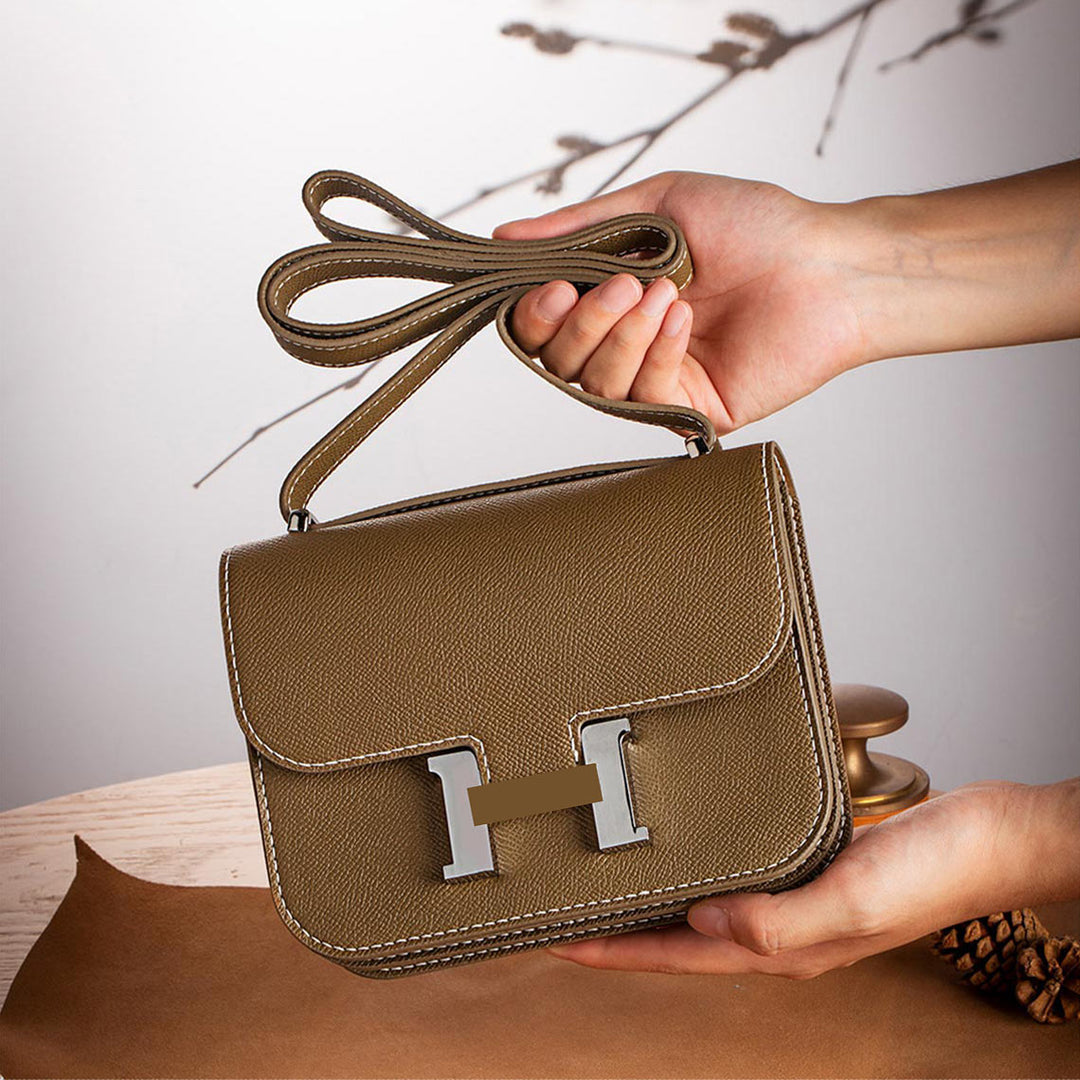 Leather Handmade Attendant Square Tofu Crossbody Bag | Best diy gift