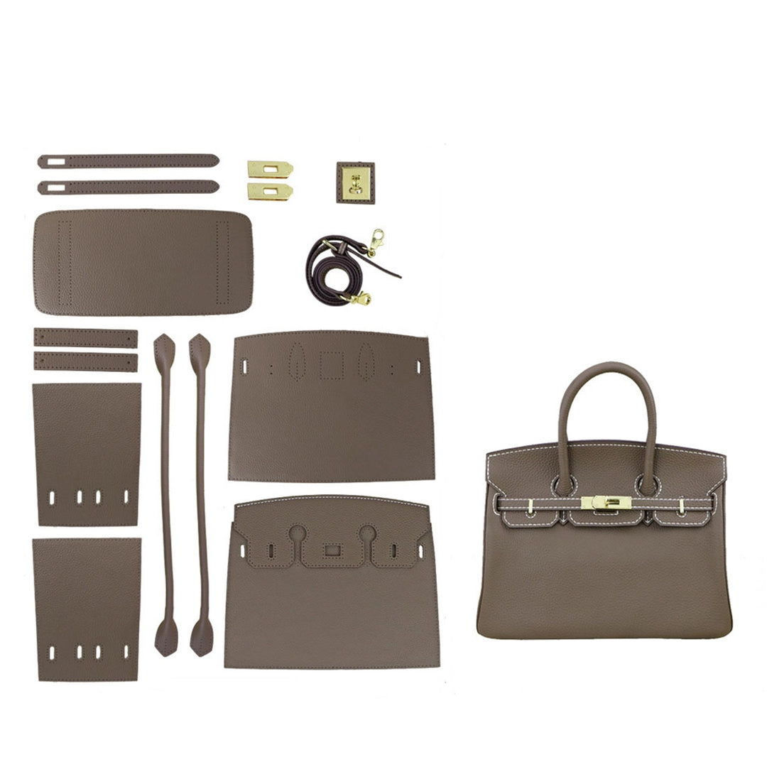 Taupe Leather Handbag for Women | Semi-finished DIY Bag Kits - POPSEWING®