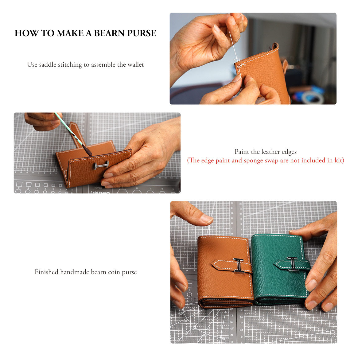 POPSEWING® Full Grain Leather Bearn Coin Wallet DIY Kits