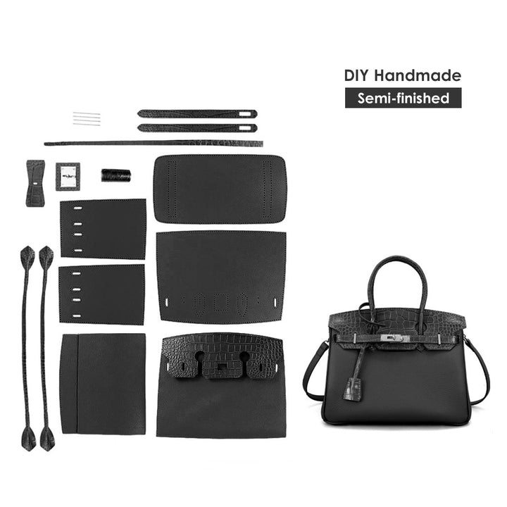 POPSEWING® Top Grain Leather Bi-color Platinum Bag DIY Kit