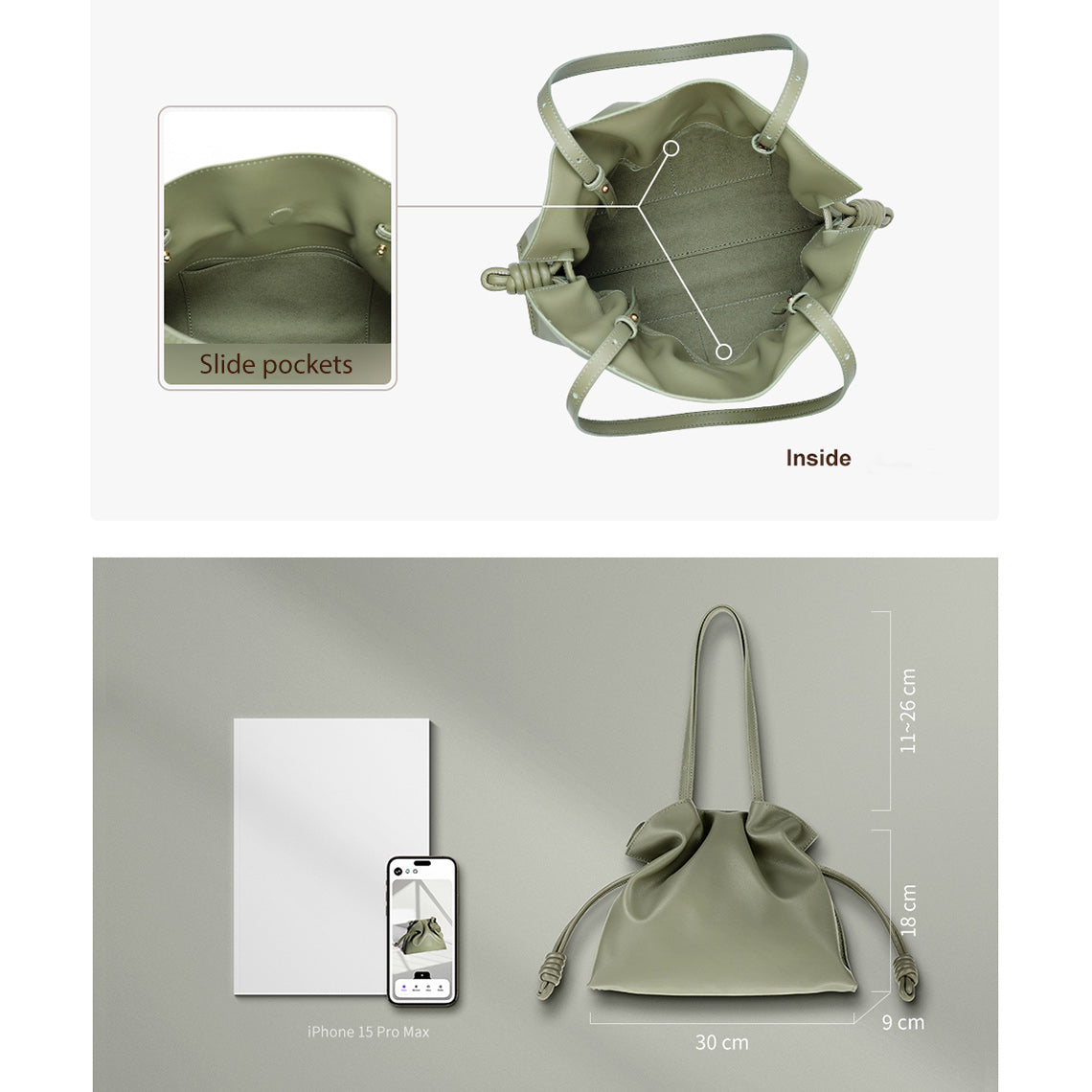 DIY Handmade Leather Bucket Bag Size & Interior - POPSEWING®