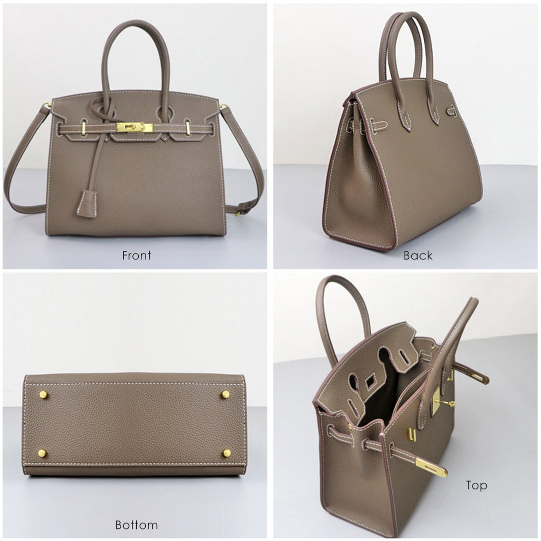 POPSEWING® Top Grain Leather Sellier Platinum Bag DIY Kit