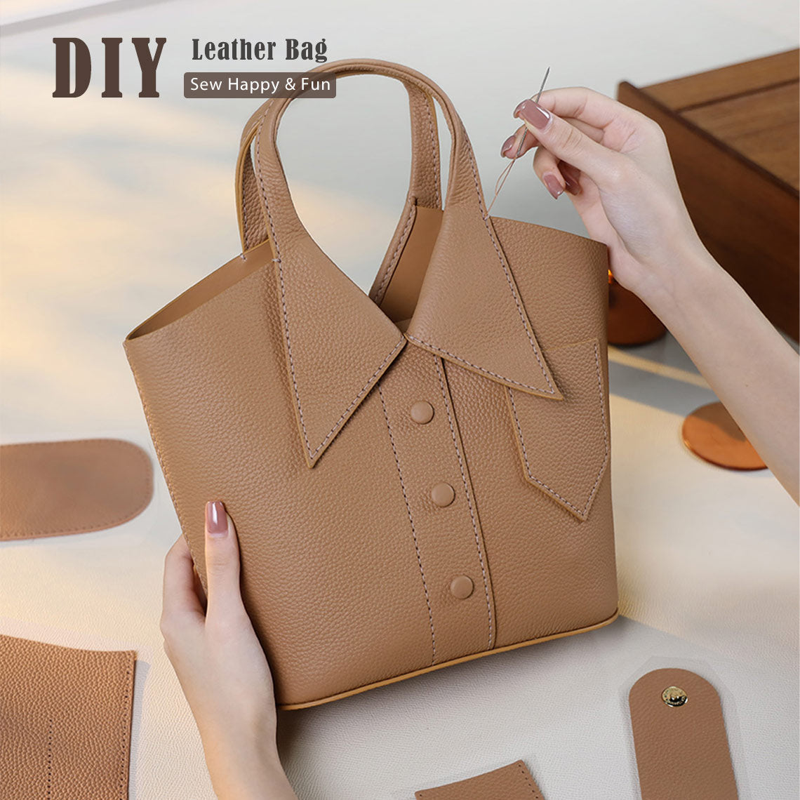 DIYレザーハンドバッグ作成キット-あなた自身のハンドバッグを作る
