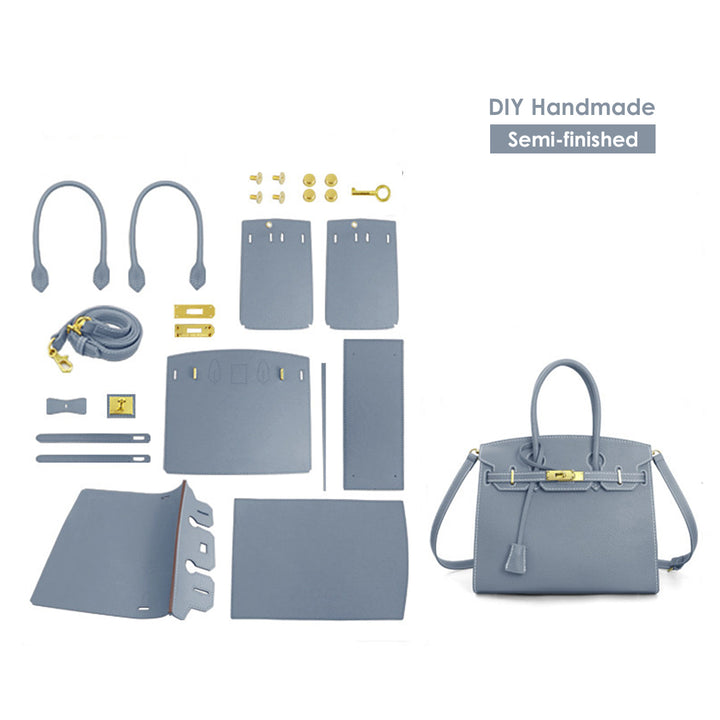 POPSEWING® Top Grain Leather Sellier Platinum Bag DIY Kit