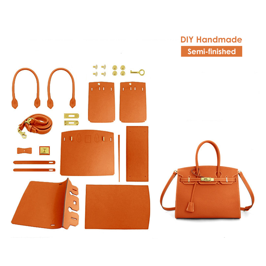 POPSEWING® Top Grain Leather Sellier Platinum Bag DIY Kit
