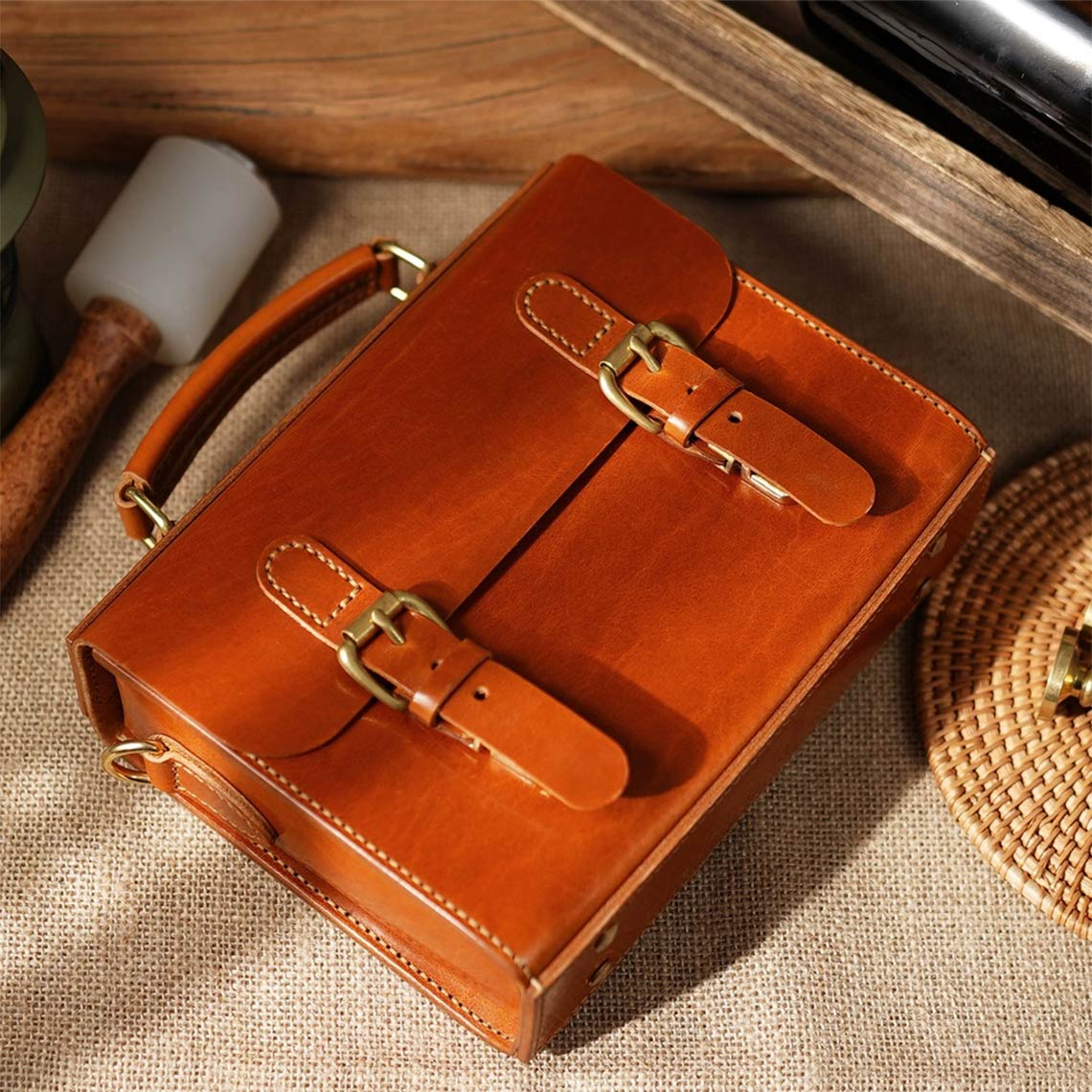 DIY Satchel Bag Kit | Full Grain Leather Briefcase Messenger Bag