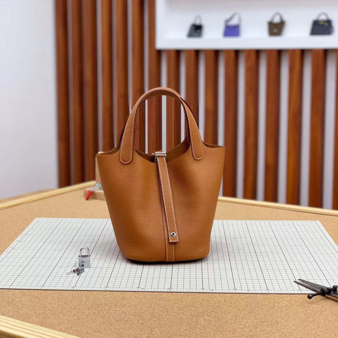 POPSEWING® Full Grain Leather New Lock Tote Bag - Advanced Kits