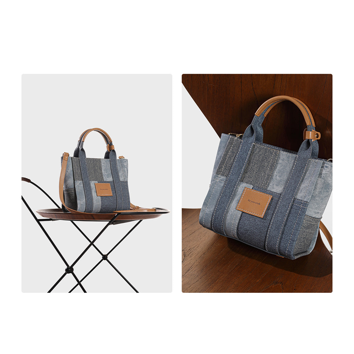 POPSEWING® Leather Contrast Denim Handbag DIY Kits