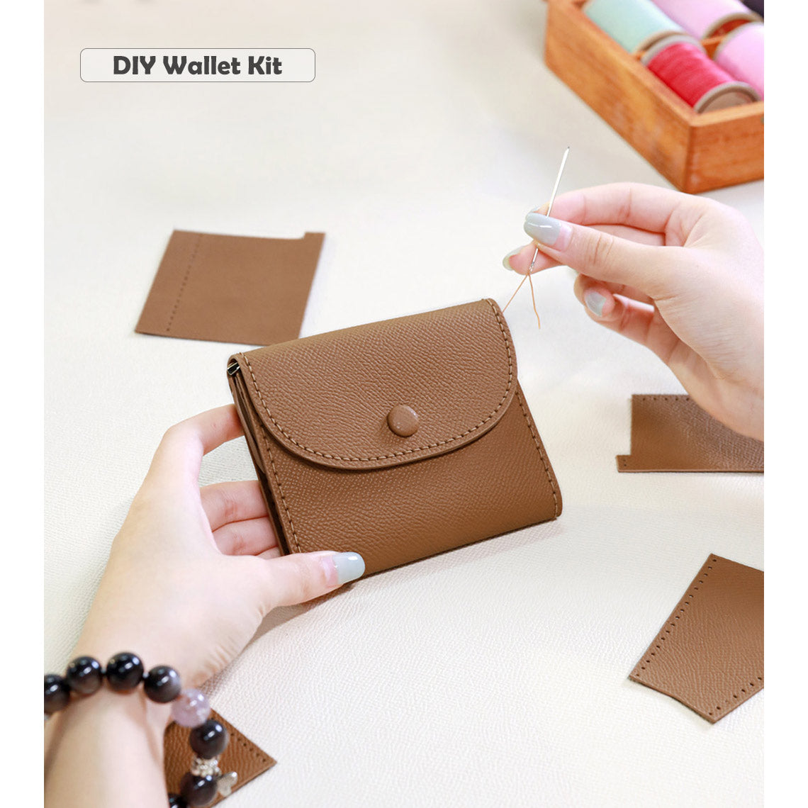 POPSEWING® Top Grain Leather Compact Coin Purse DIY Kits