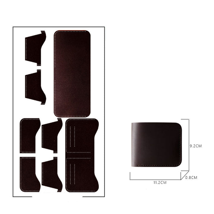 POPSEWING® Crazy Horse Leather Men Compact Wallet DIY Kits