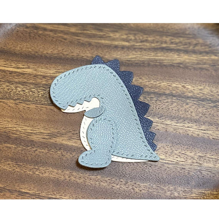 Blue leather dinosaur charm keychain patterns - POPSEWING®
