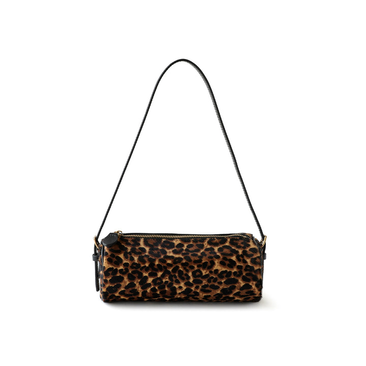 Chic Fur Leather Women Cylinder Bag