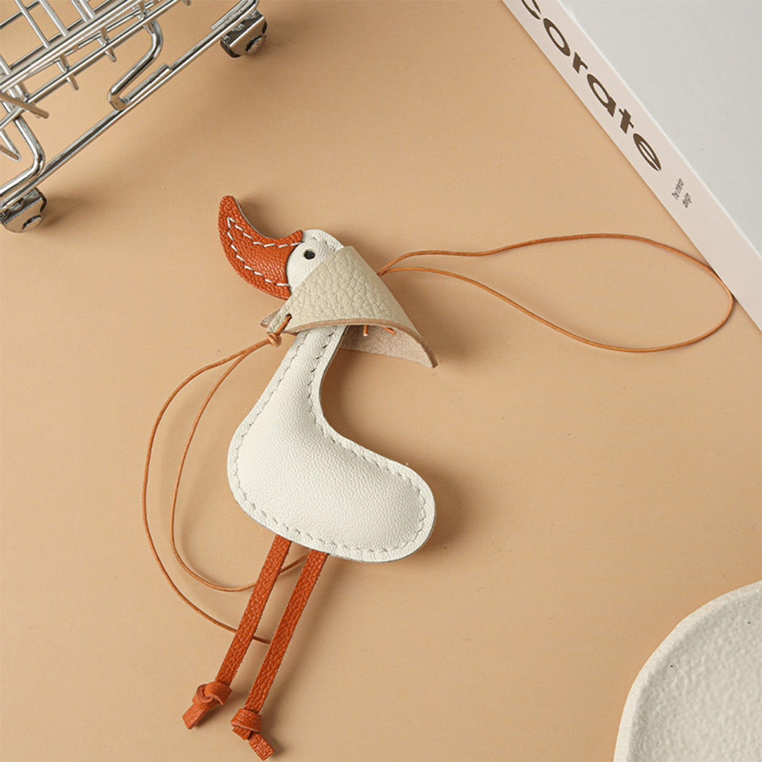 White leather bag charm | DIY handmade leather accessories - POPSEWING®