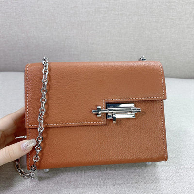 Brown Leather Chain Bag | Luxury Bags Dupe