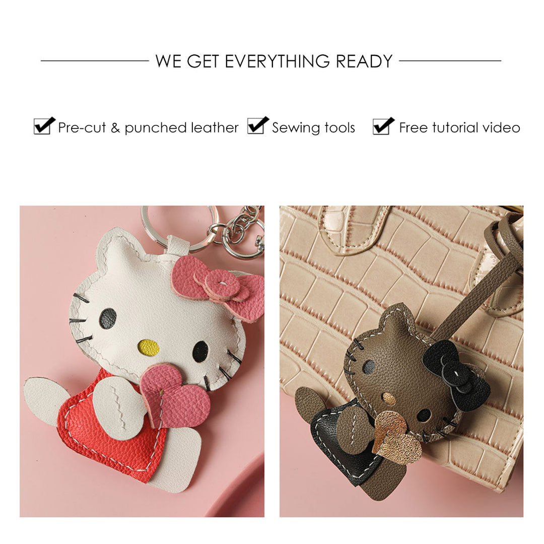 DIY Hello Kitty Charm Keychain Patterns | Instructions & Tools Included - POPSEWING®