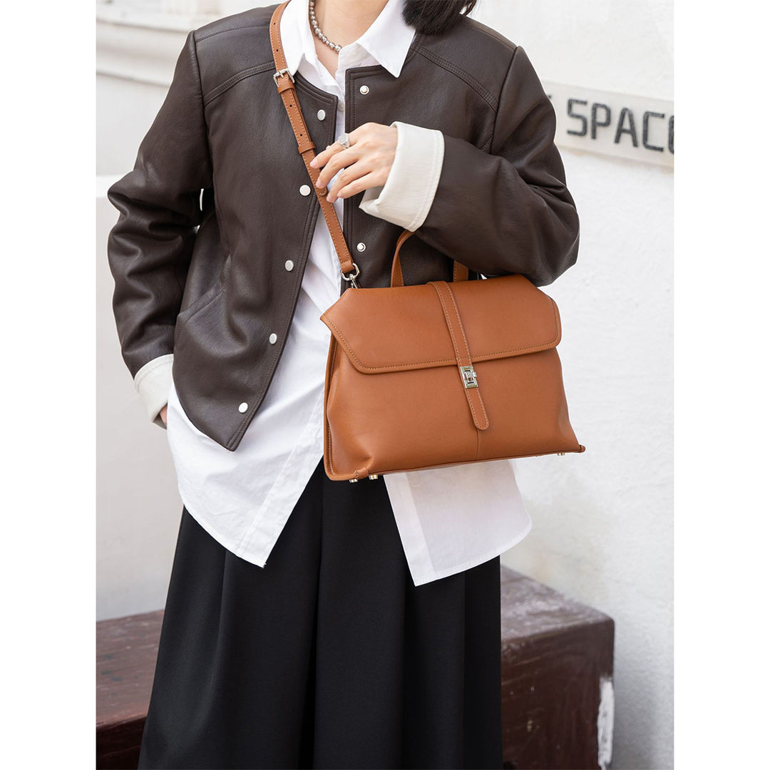 Leather Commute Crossbody Bag