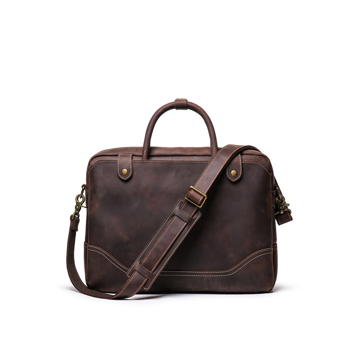 Vintage brown leather briefcase for men