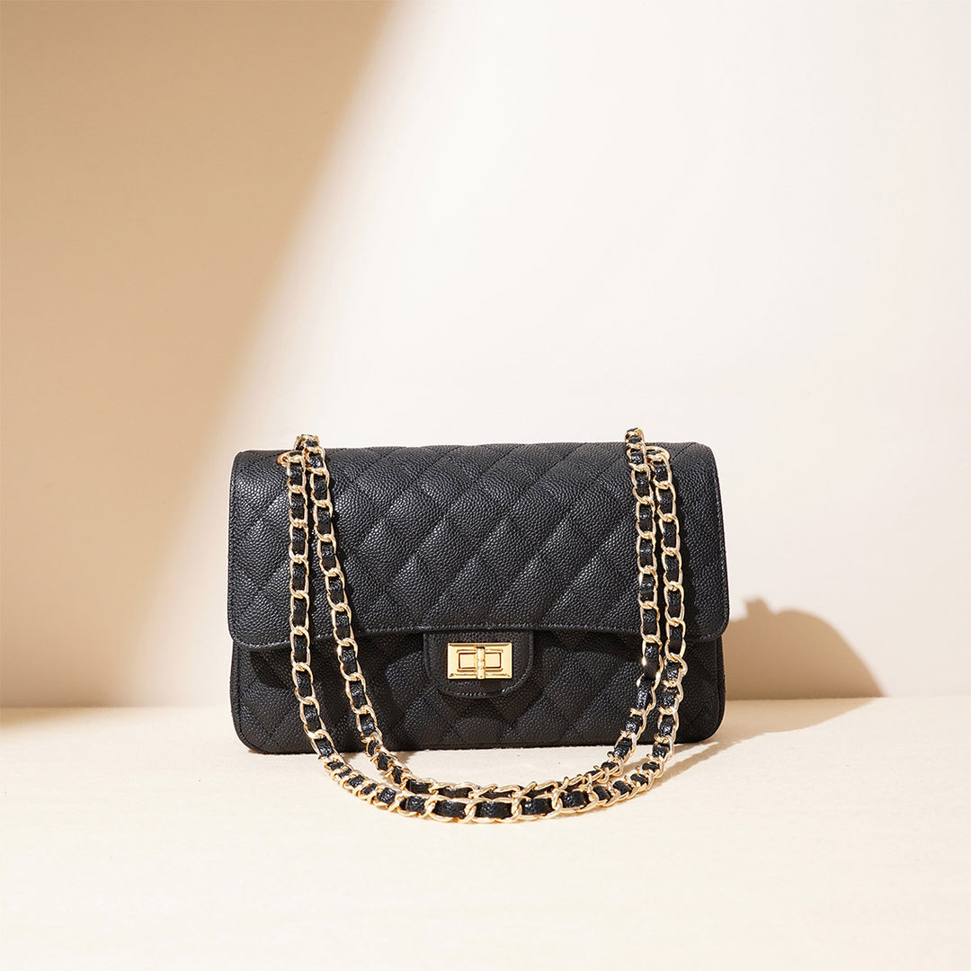 Classic Chain Leather Bag | Inspired Quilted Flap Bag