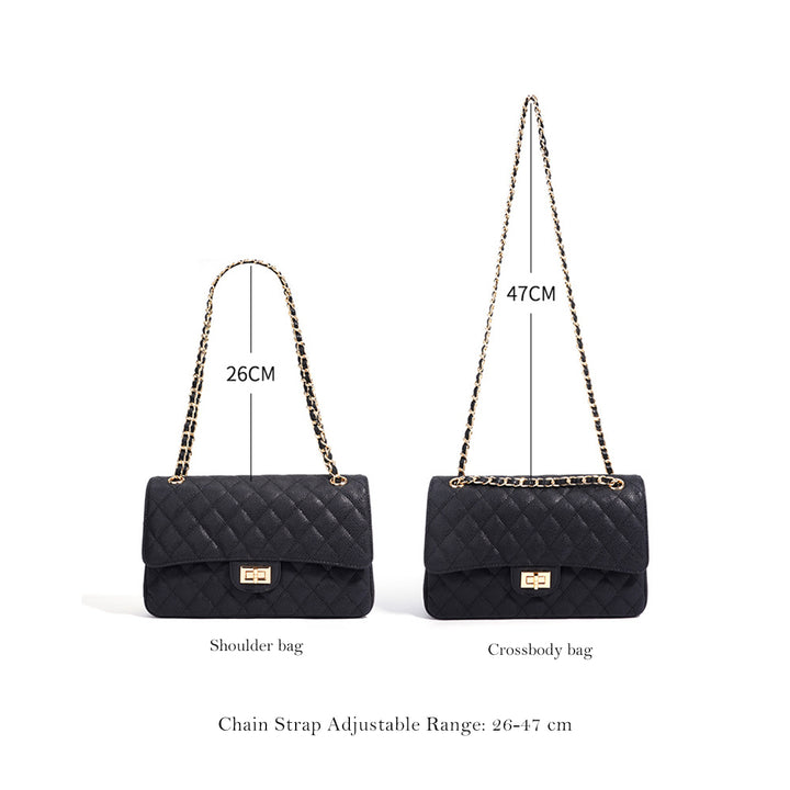 Inspired Flap Chain Bag Shoulder Bag with Adjustable Woven Chain