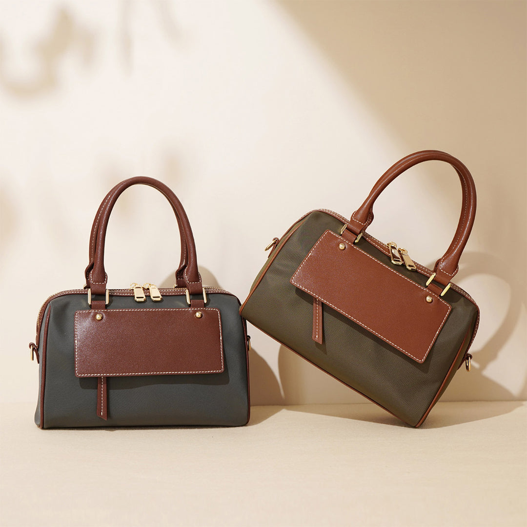 Leather Women Light Boston Handbag