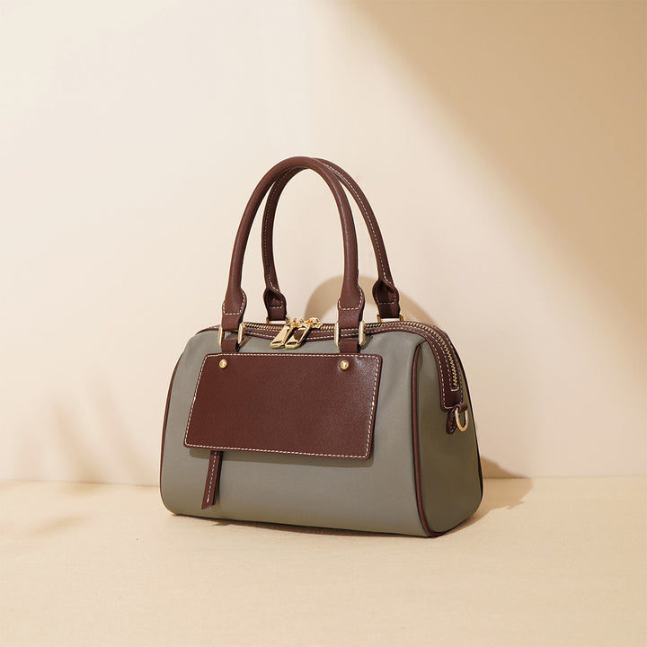 Leather Women Light Boston Handbag