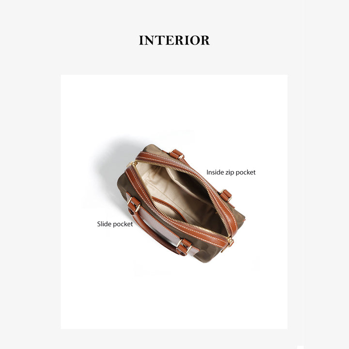 Leather Women Light Boston Handbag