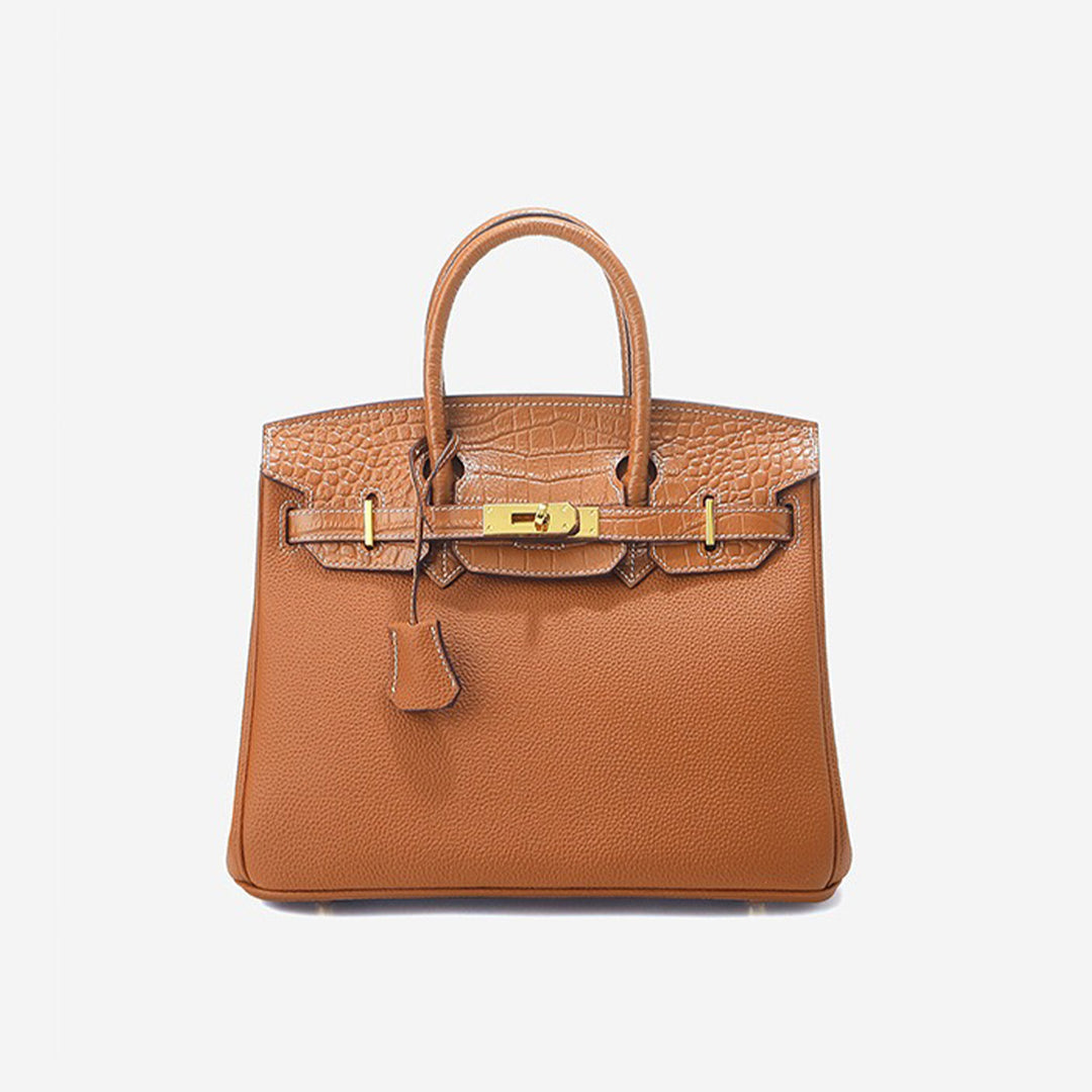 Brown leather handbag work bag