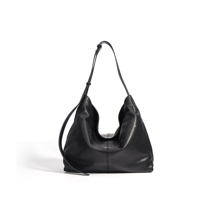 Oversize Leather Tote Bag Hobo Bag | Black Leather Bags