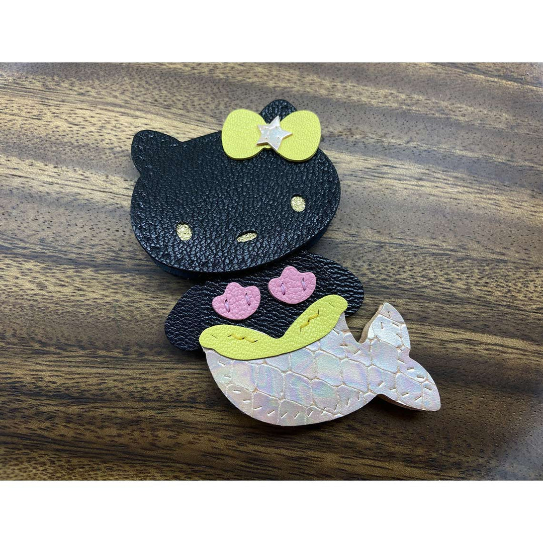 Black Kitty Keychain Charm DIY Kit | Beginner-friendly DIY Leather Projects