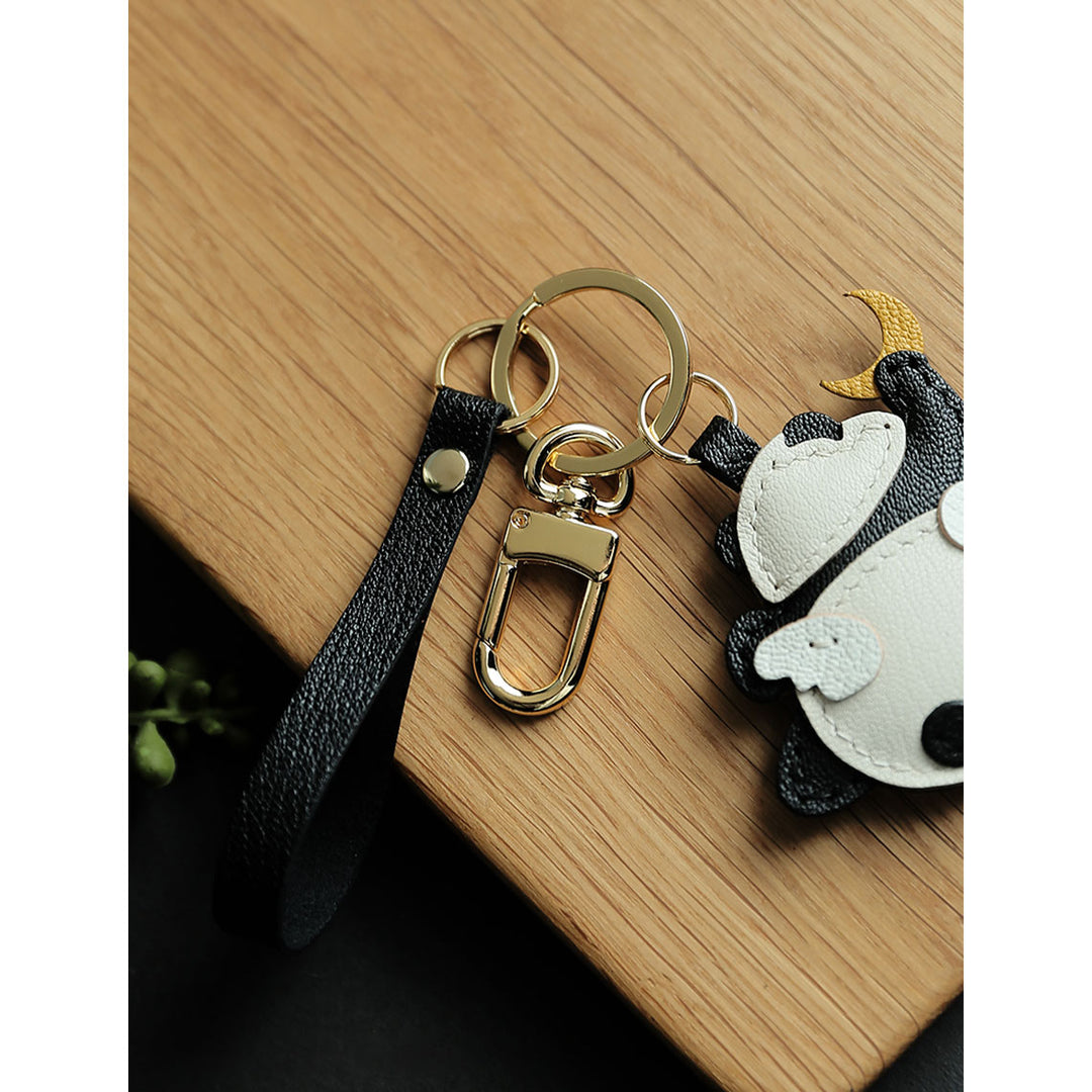 Gold tone Keyring Keyfob | Real Leather Keychain Kit - POPSEWING®