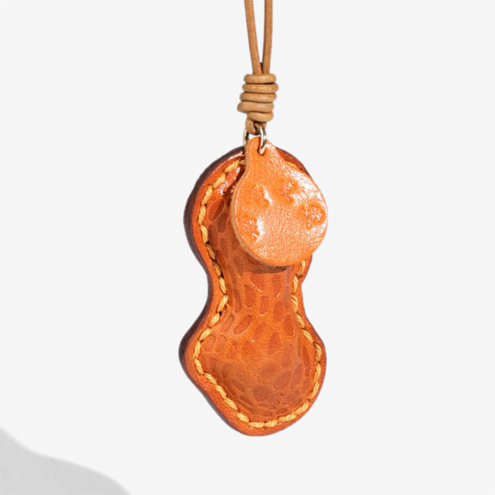 Vegetable Tanned Leather Peanut Charm