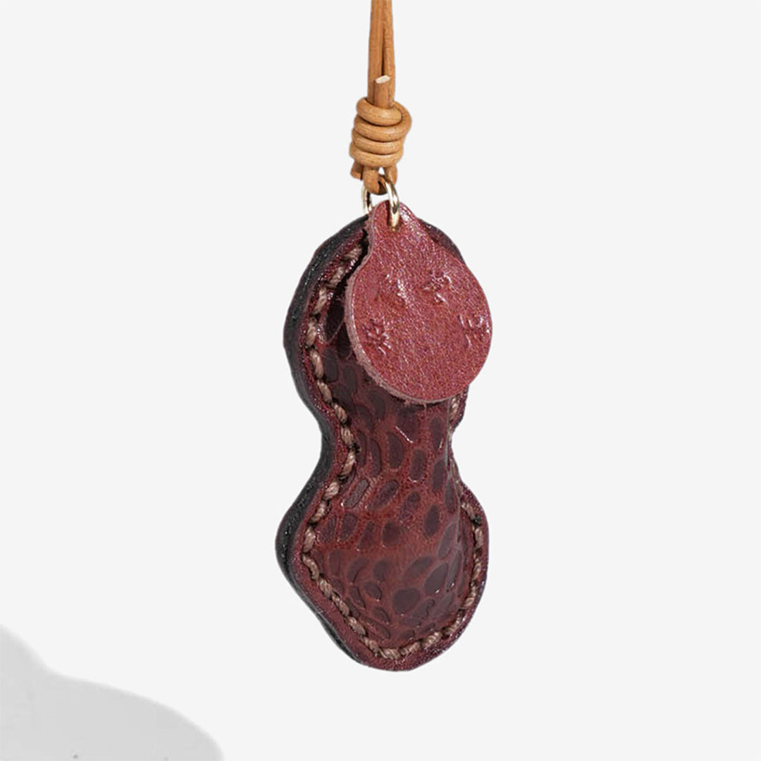 Vegetable Tanned Leather Peanut Charm