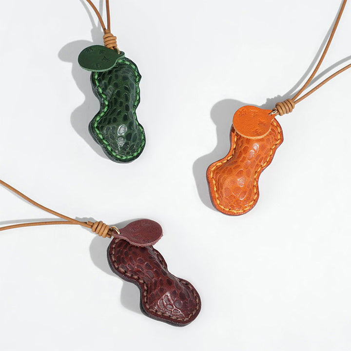 Vegetable Tanned Leather Peanut Charm