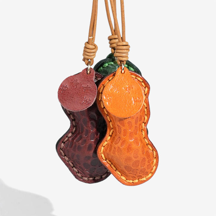 Vegetable Tanned Leather Peanut Charm